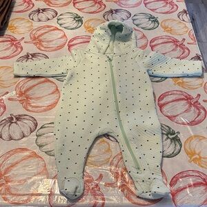 Cozy Mint Green Polka Dot Kids Footie